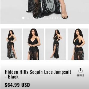Hidden Hills Sequin Lace Jumpsuit Fashion Nova